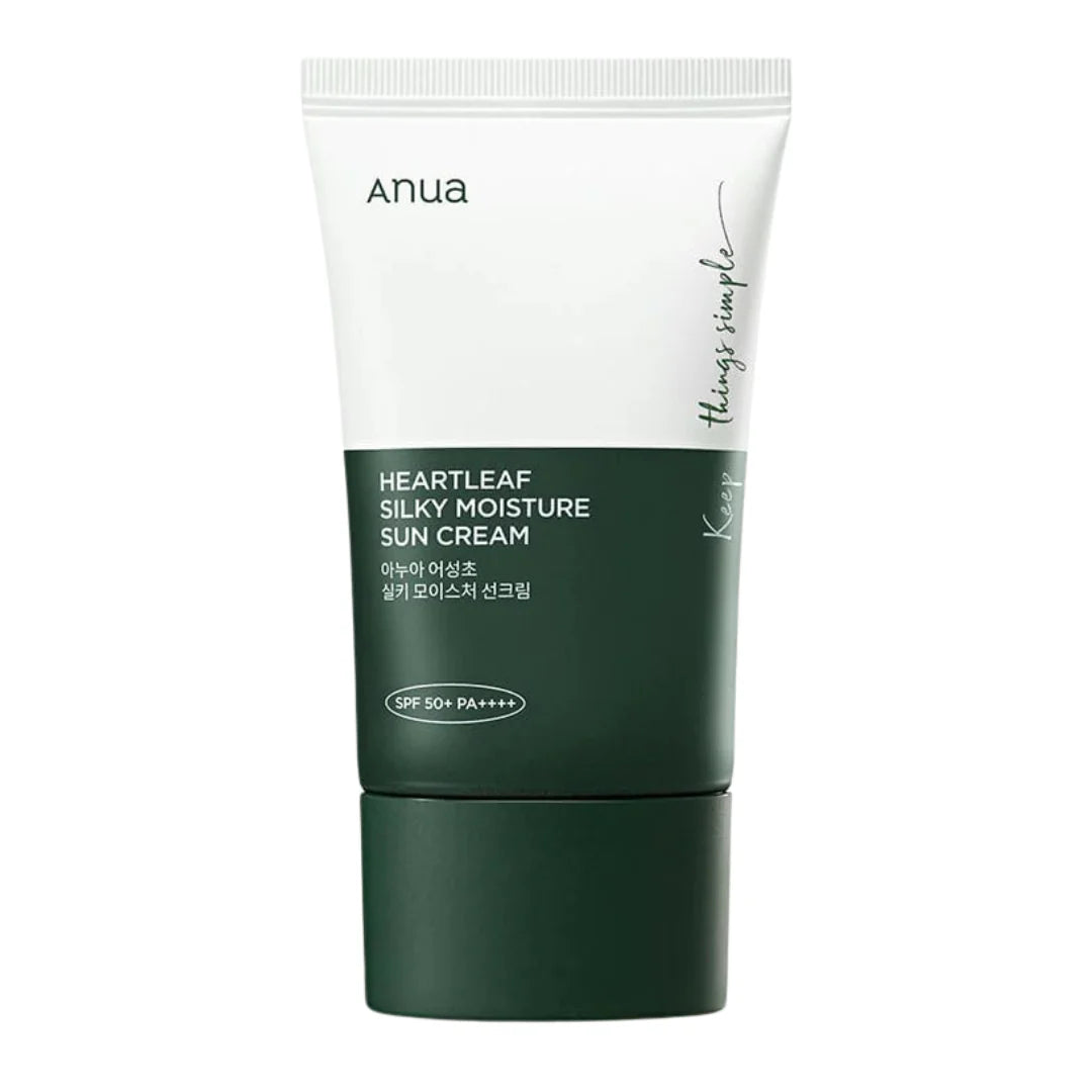 ANUA Heartleaf Silky Moisture Sun Cream SPF 50+ PA++++ 50ml| Protector solar facial