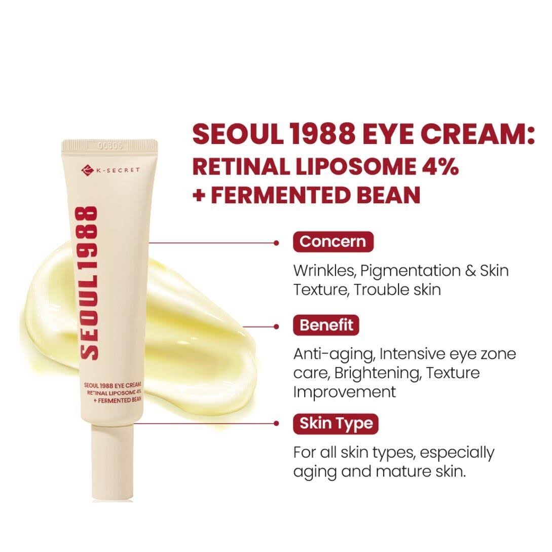 KSECRET - SEOUL 1988 Eye Cream : Retinal Liposome 4% + Fermented Bean| Contorno para ojos