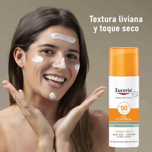 Eucerin Oil Control Sun Gel-Cream Toque seco 50 ml/Para piel mixta a grasa