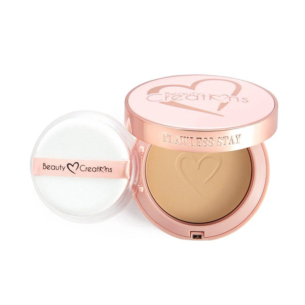 Flawless Stay Powder Foundation Velvet Matte Finish Beauty Creations-Base en polvo