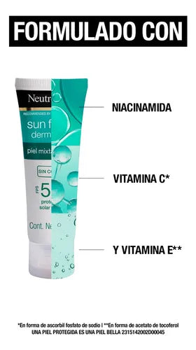 Neutrogena Sun Fresh Derm Care FPS 50+ 40 g/Protector Solar para  piel mixta a grasa