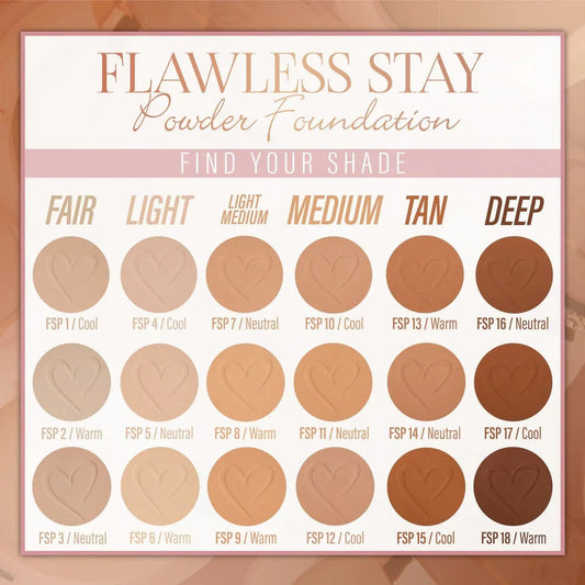 Flawless Stay Powder Foundation Velvet Matte Finish Beauty Creations-Base en polvo
